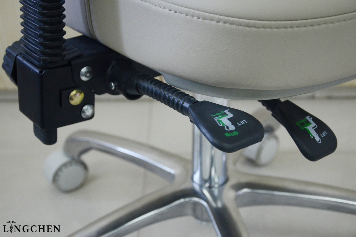 Dentist stool made in handmade leather